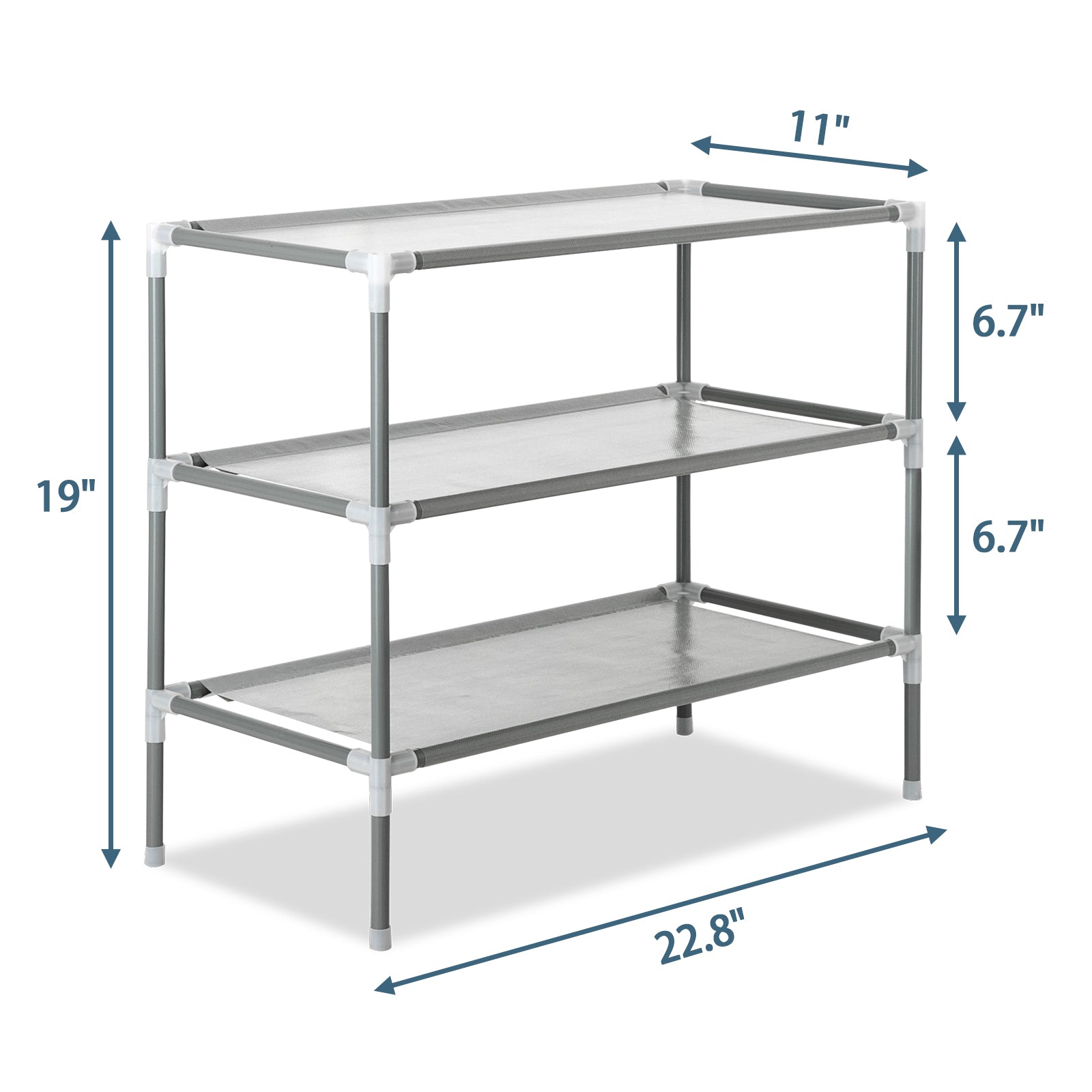 Three-Tier Stackable Shoe Rack