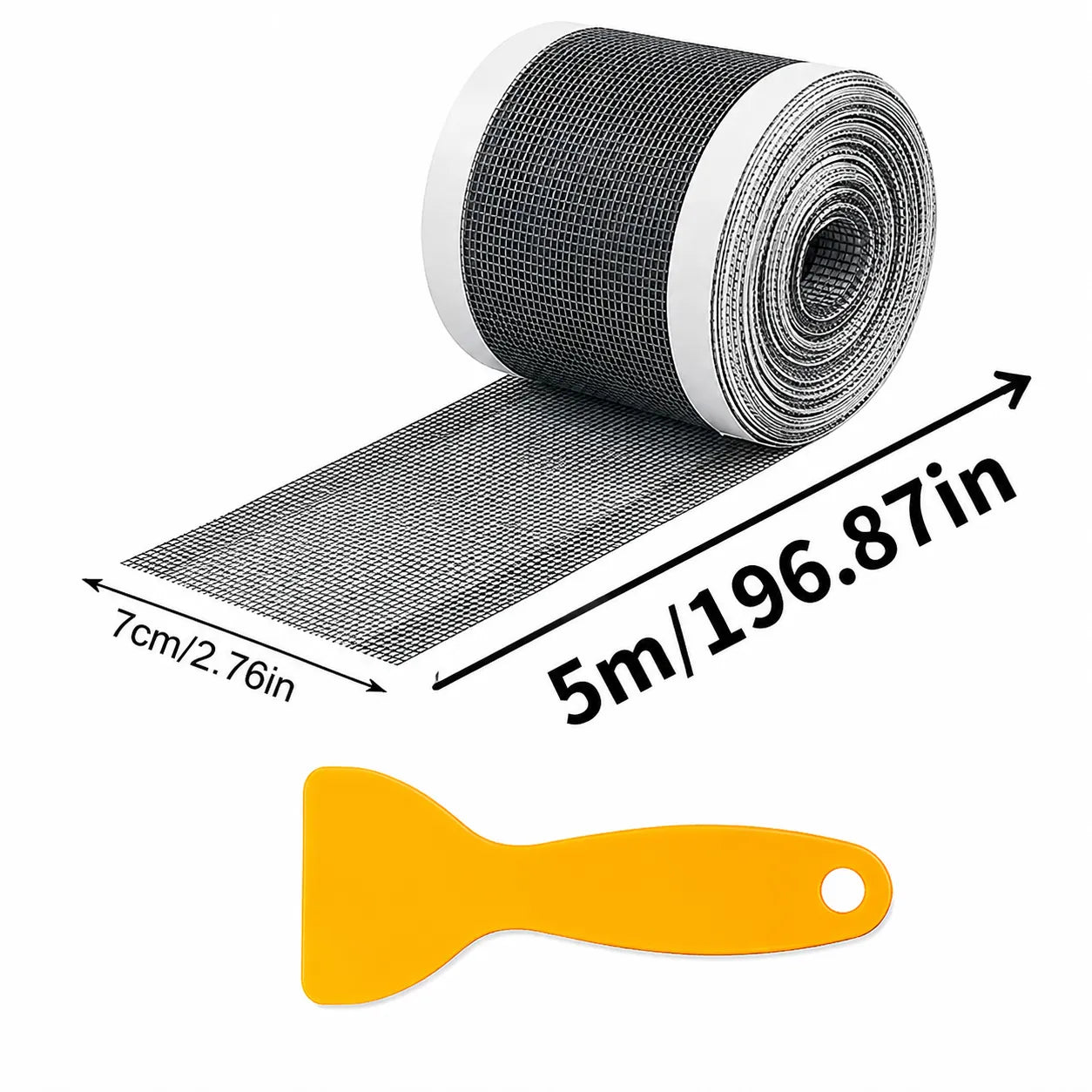 2-Pack 5cm X 7m Bathroom Drain Hair Catcher, Waterproof Shower Floor Mesh Tape, Kitchen Sink Strainer Sticker, Insect Clog Prevention