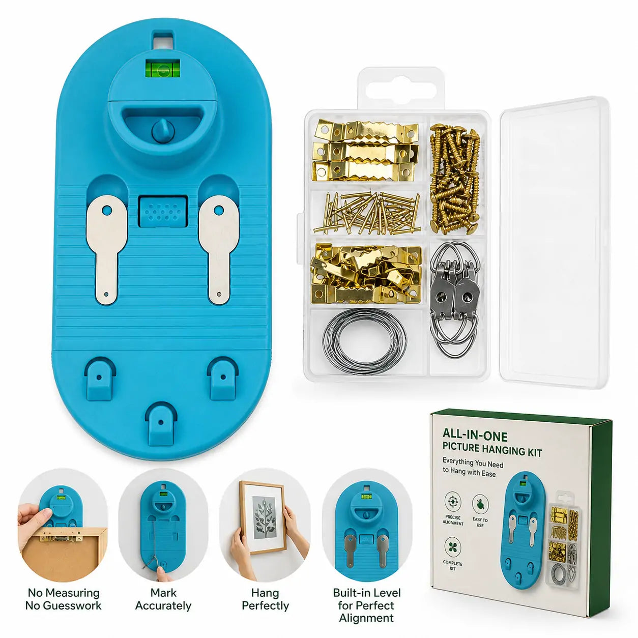 Picture Hanging Tool Kit – No Measuring, Perfect Alignment Every Time