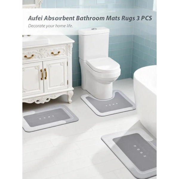 3-Piece Quick-Drying Bath Mat Set