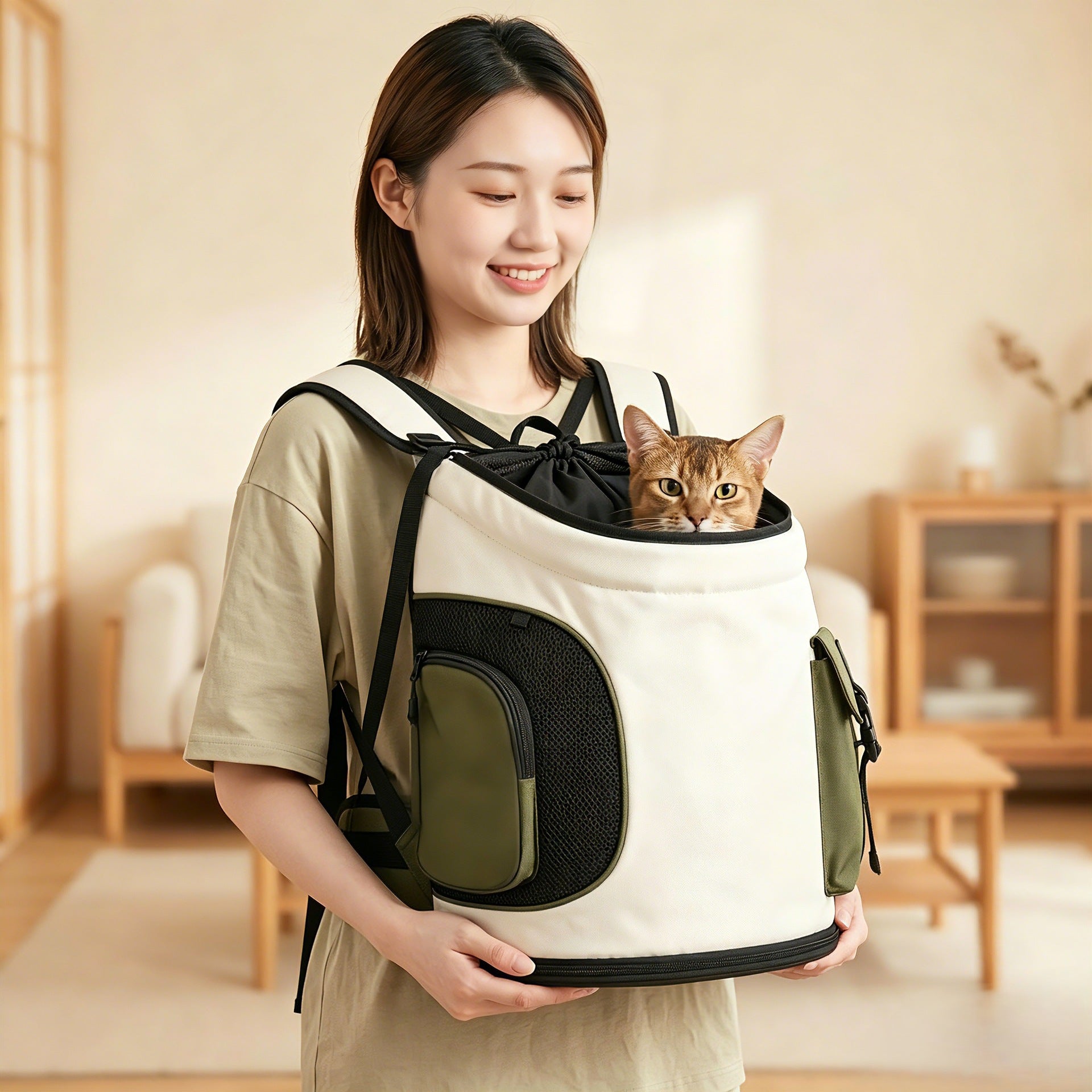 Cat Backpack Carrier with Shoulder Straps