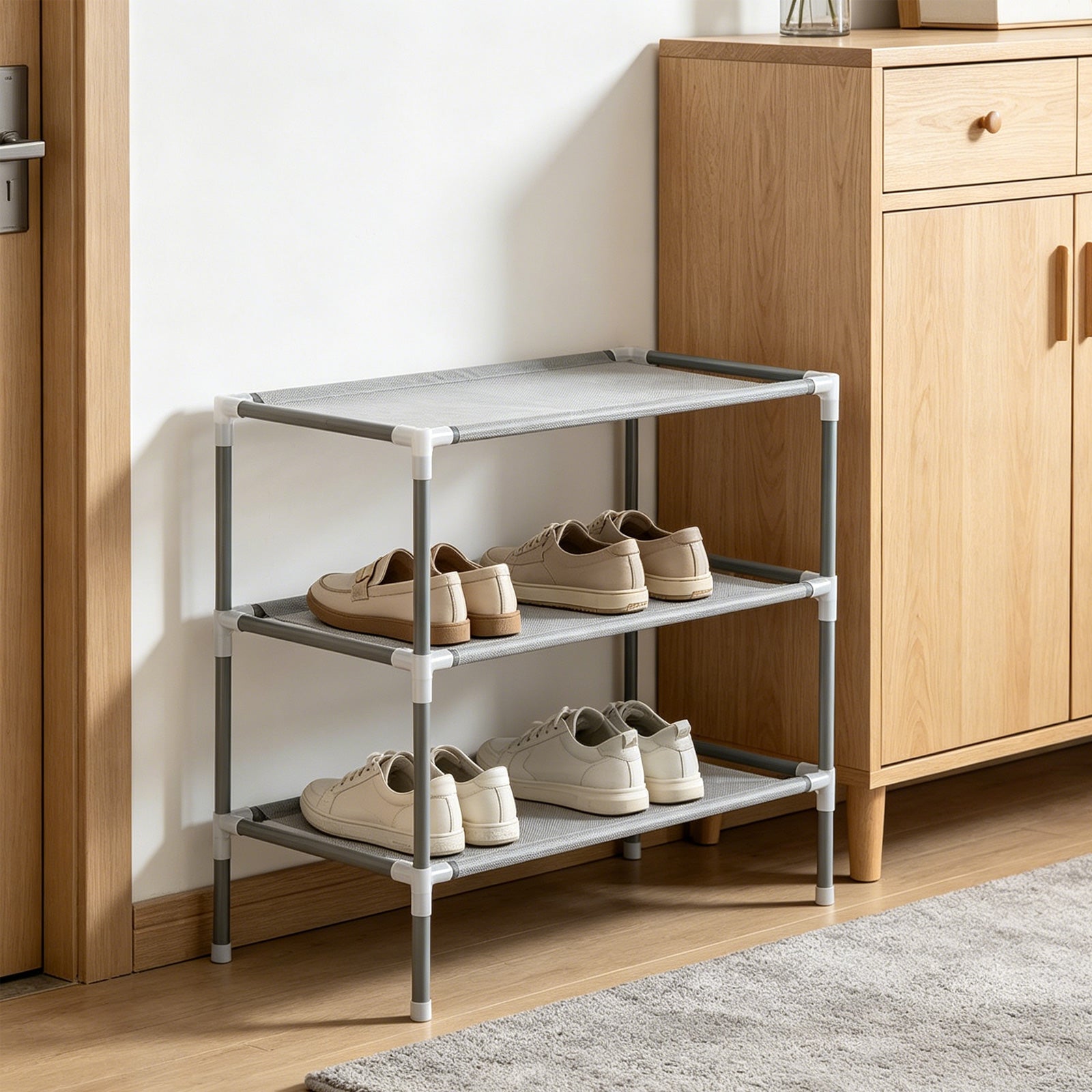 Three-Tier Stackable Shoe Rack