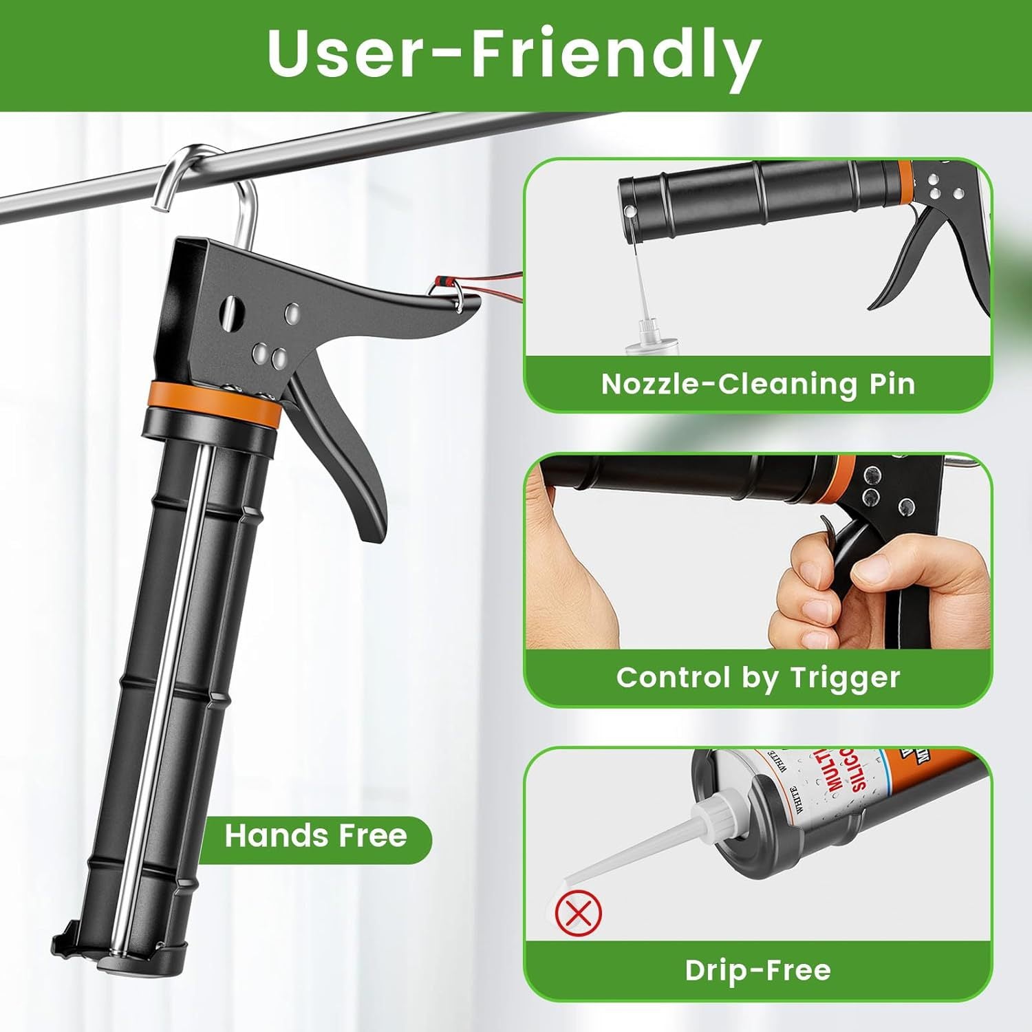 Caulk Gun Tool Set for Grout Sealing